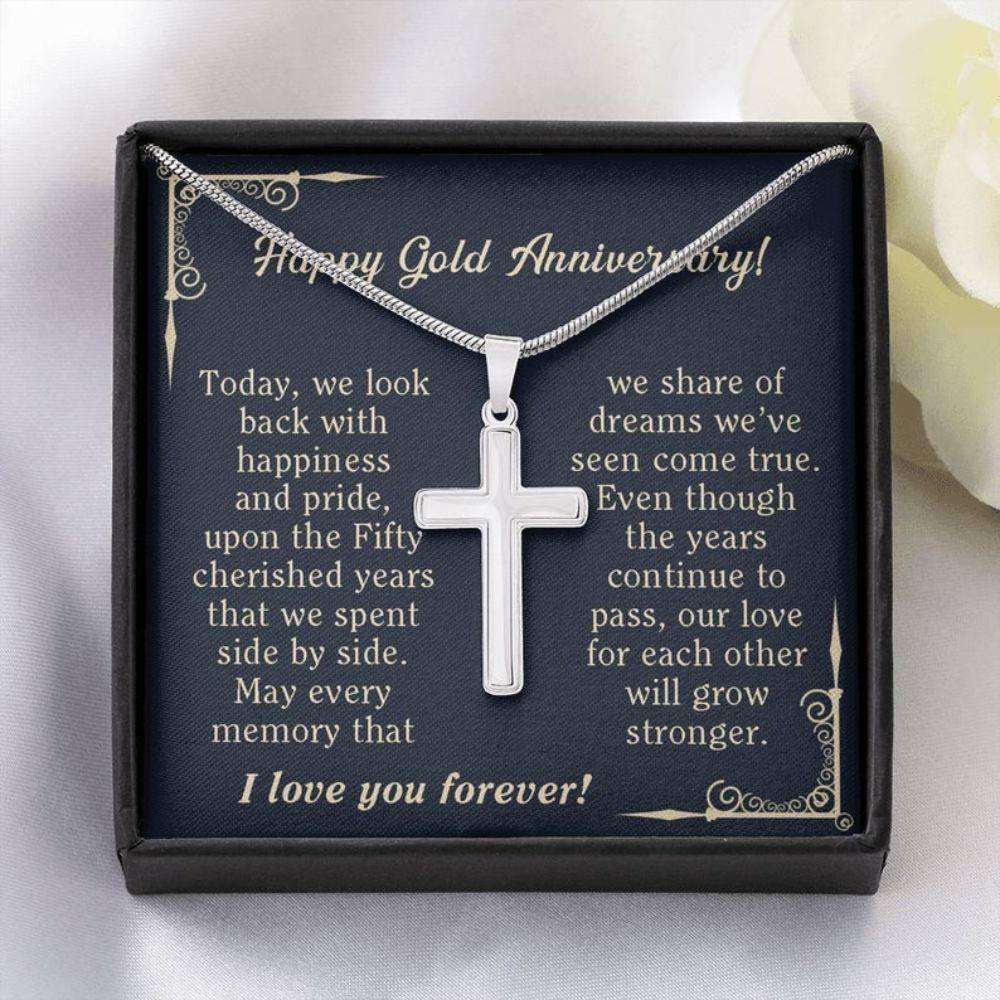 Husband Necklace, Happy 50Th Wedding Anniversary Necklace Gift For Husband, Gold Anniversary Necklace Gift, To My Husband Gifts For Husband Rakva