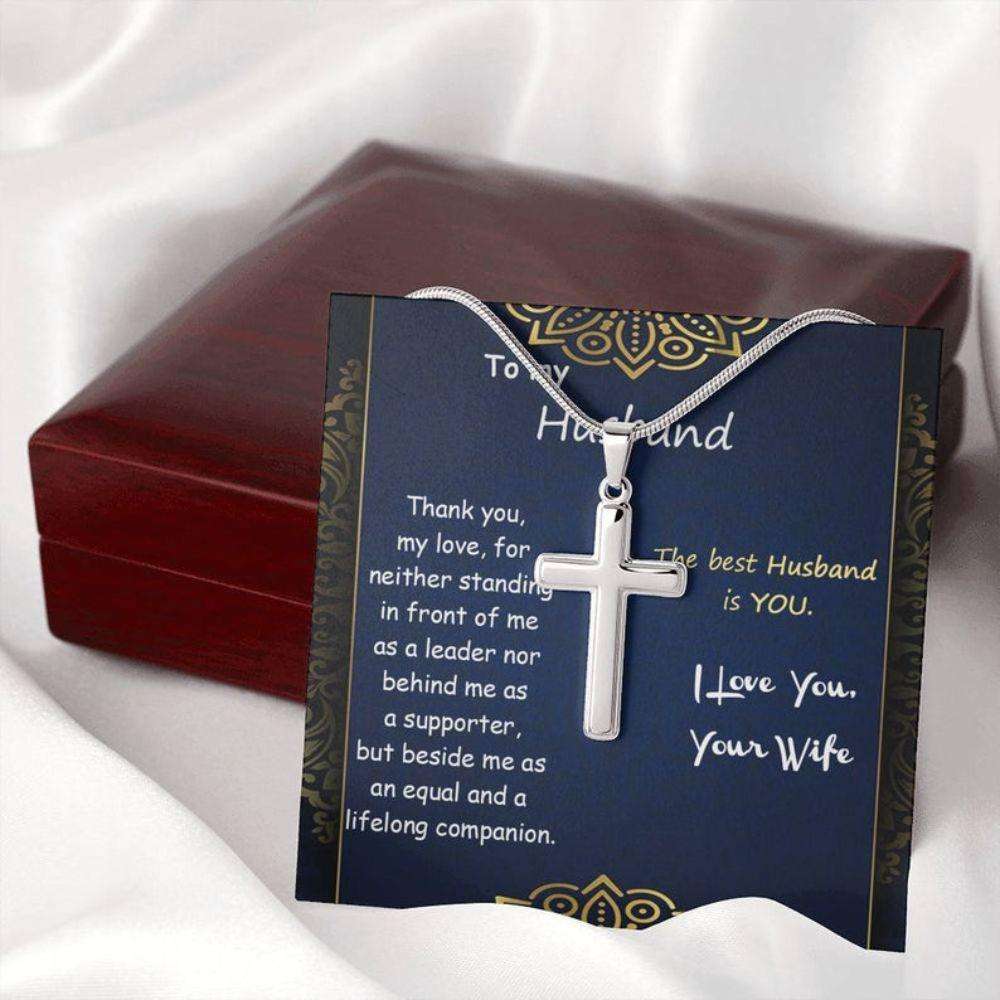 Husband Necklace, To My Husband Cross Necklace, Husband Gift From Wife, Anniversary Birthday Father's Day Rakva