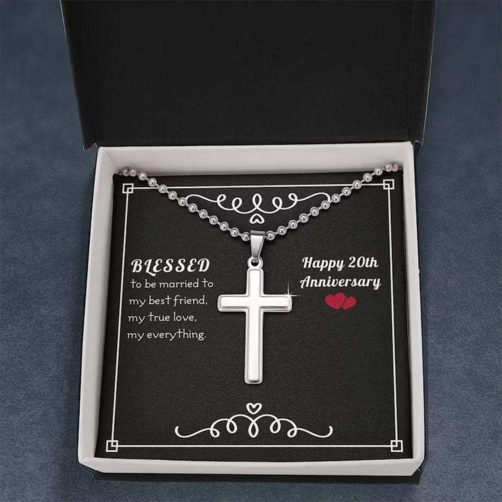 Husband Necklace, To My Husband Necklace Gift “ Blessed 20Th Anniversary Necklace Gifts For Husband Rakva