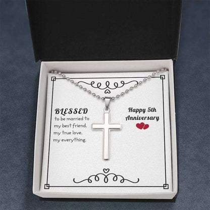 Husband Necklace, To My Husband Necklace Gift “ Blessed 5Th Anniversary Necklace Gifts For Husband Rakva