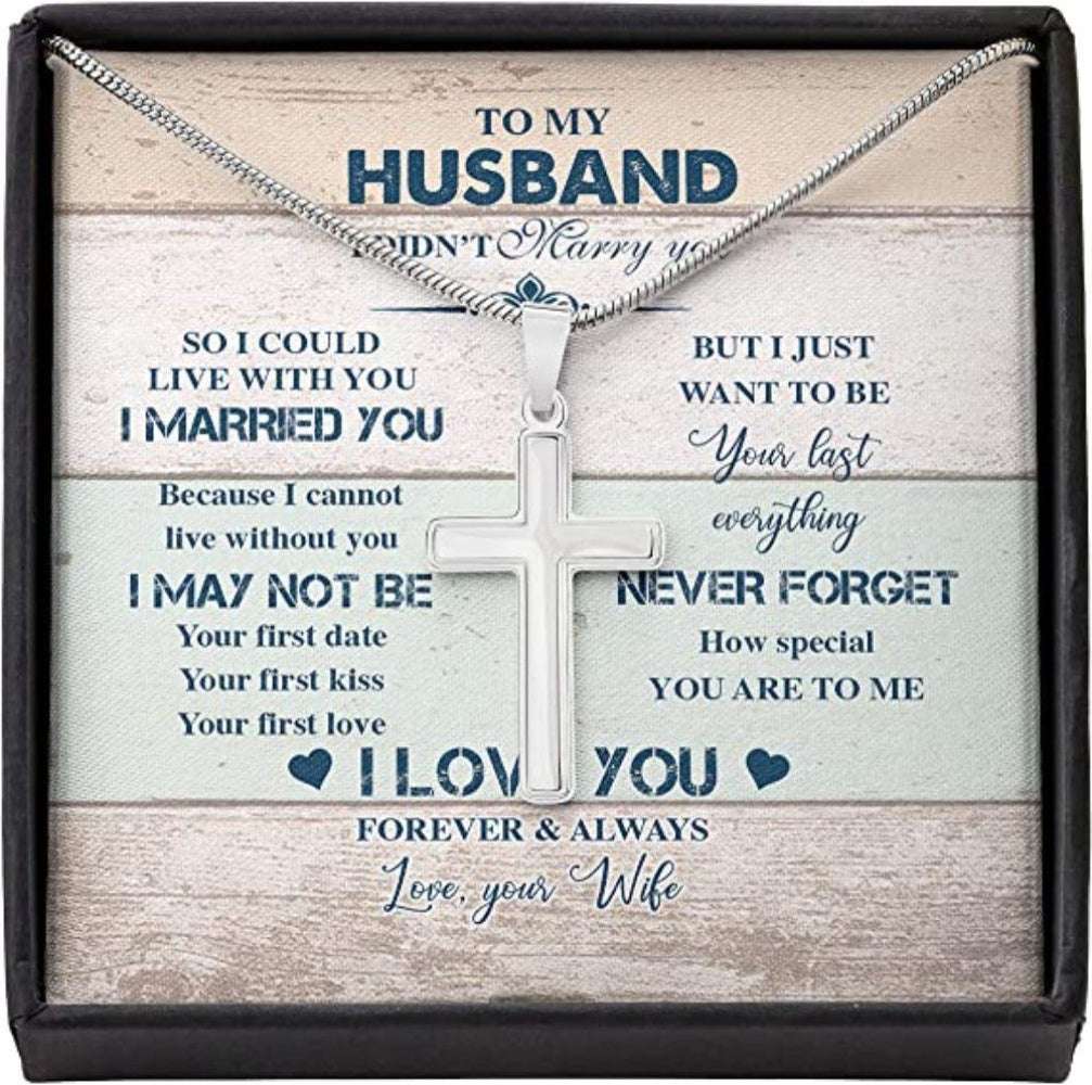 Husband Necklace, To My Husband Necklace Gift From Wife “ Marry Live Last Everything Father's Day Rakva