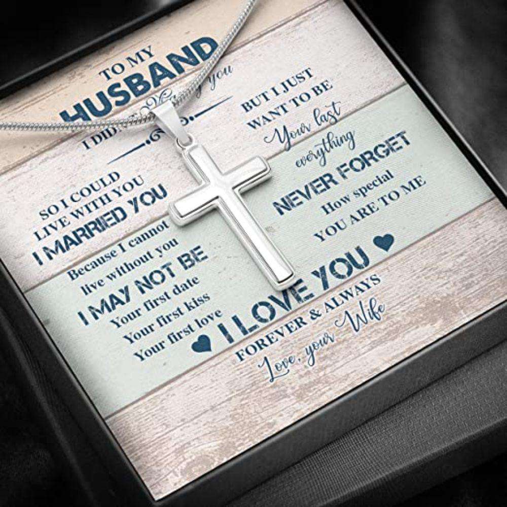 Husband Necklace, To My Husband Necklace Gift From Wife “ Marry Live Last Everything Father's Day Rakva