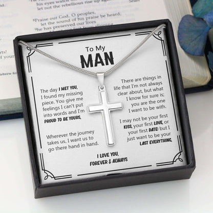 Husband Necklace “ To My Man I Met You My Missinig Piece “ Fathers Day Necklace Gifts For Husband Rakva