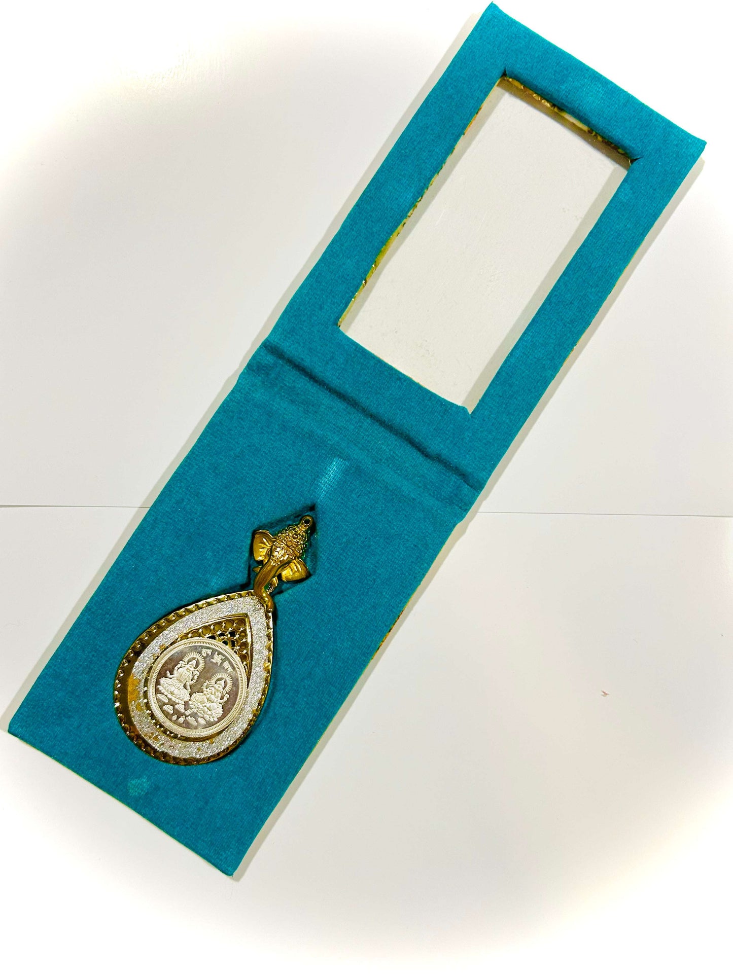 999.9 Purity Ganesh Lakshmi ji Silver Coins With Pink flower Diwali Gift Wrap For Birthday and Marriage Anniversary (Copy) Rakva