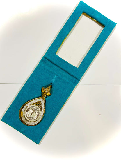 999.9 Purity Ganesh Lakshmi ji Silver Coins With Pink flower Diwali Gift Wrap For Birthday and Marriage Anniversary (Copy) Rakva