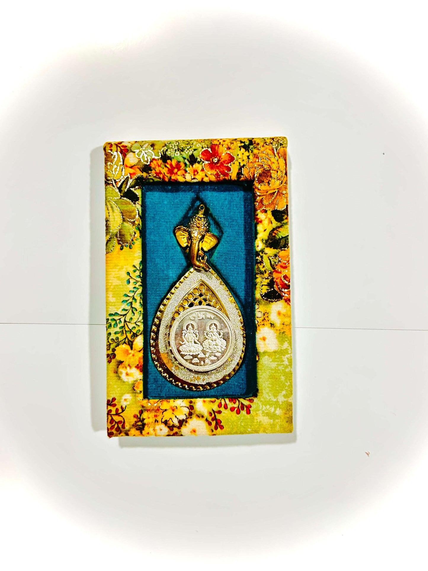 999.9 Purity Ganesh Lakshmi ji Silver Coins With Pink flower Diwali Gift Wrap For Birthday and Marriage Anniversary (Copy) Rakva