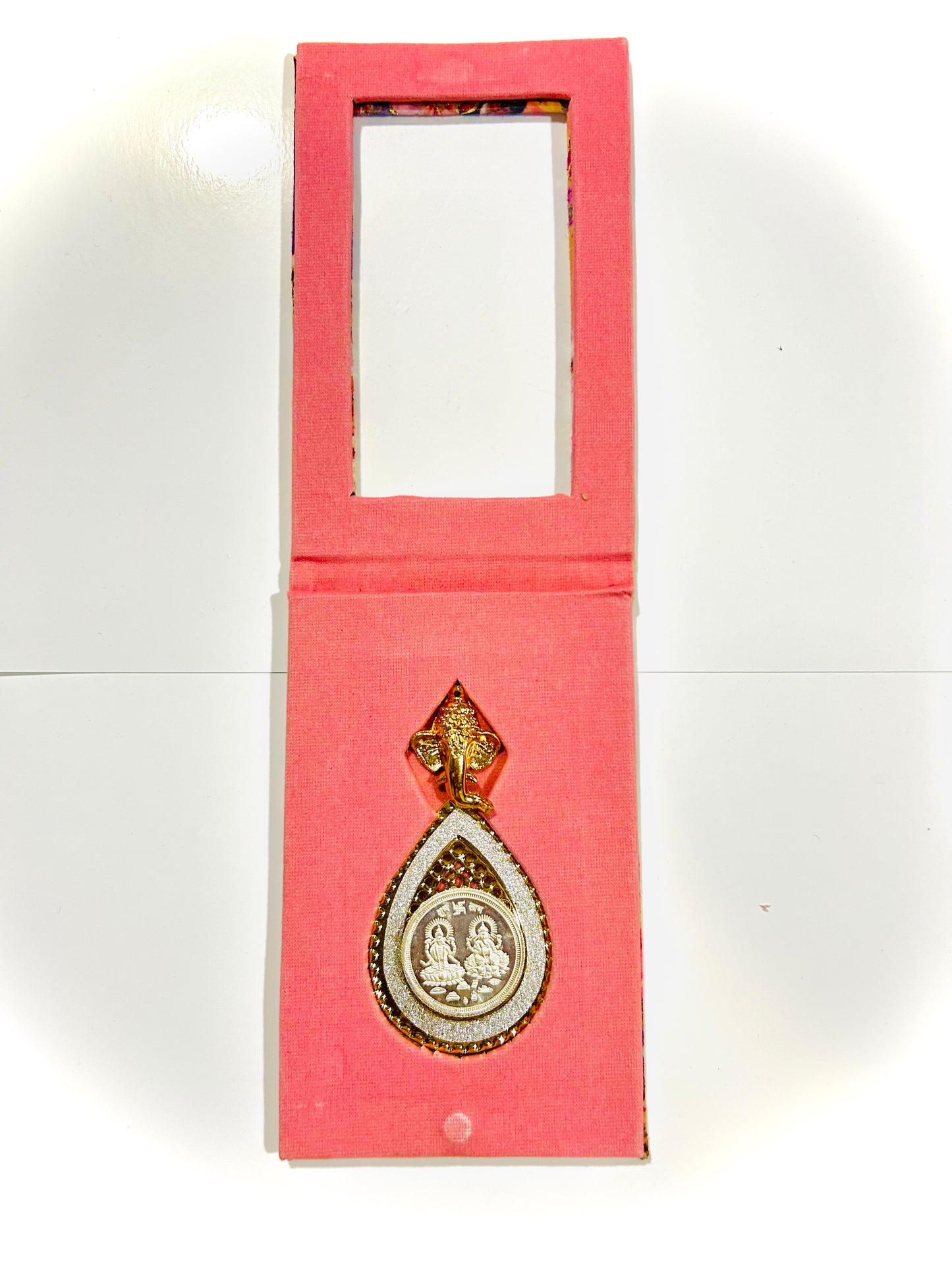 999.9 Purity Ganesh Lakshmi ji Silver Coins With Pink flower Diwali Gift Wrap For Birthday and Marriage Anniversary