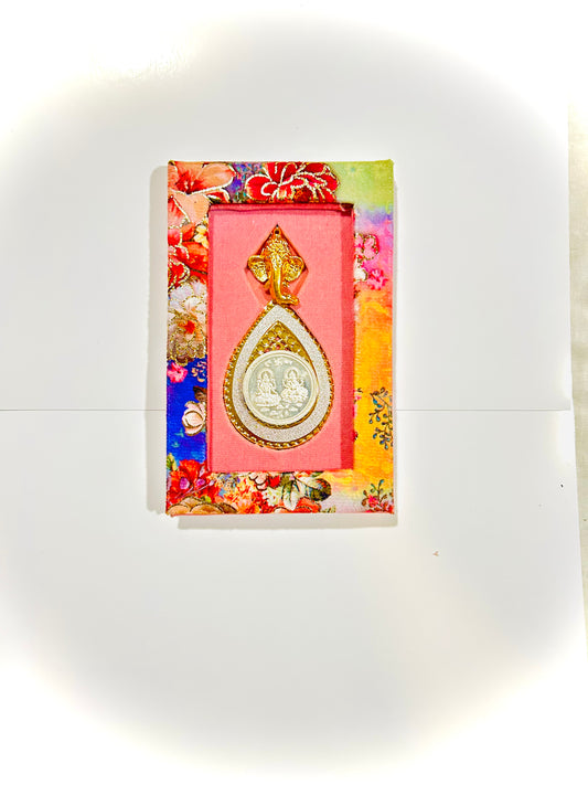 999.9 Purity Ganesh Lakshmi ji Silver Coins With Pink flower Diwali Gift Wrap For Birthday and Marriage Anniversary