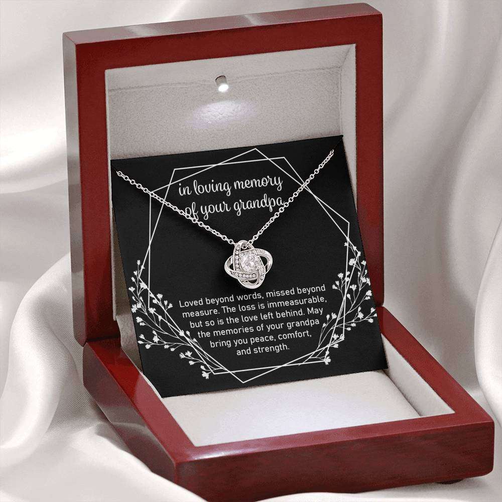 In Loving Memory Of Your Grandpa “ Love Knot Necklace Memorials Necklace Rakva