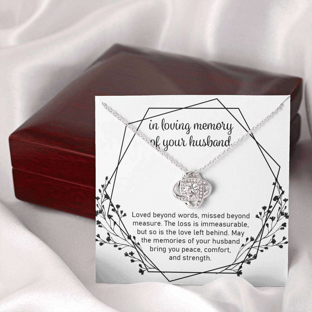 In Loving Memory Of Your Husband “ Love Knot Necklace Memorials Necklace Rakva