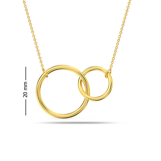 Infinite Connection: 925 Sterling Silver Interlocking Infinity Double Circle Pendant Necklace for Women and Girls