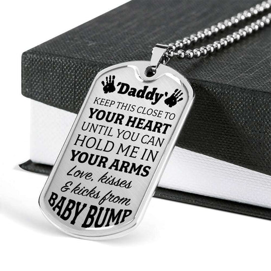 Keep This Close To Your Heart Until You Can Hold Me Dog Tag Military Chain Necklace Rakva