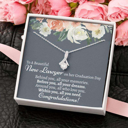 Law School Graduation Necklace, Necklace Gift For Lawyer Passing The Bar For Archievement Rakva