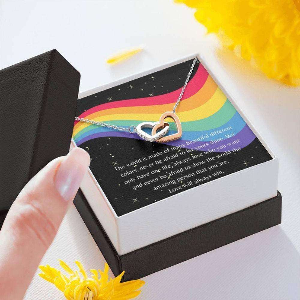 Lgbt Gift Necklace “ Pride Rainbow Card “ Be You Gift “ Gay Pride Gift “ Lesbian Pride Gift “ Bisexual Pride Gift “ Transgender Pride Gift Rakva