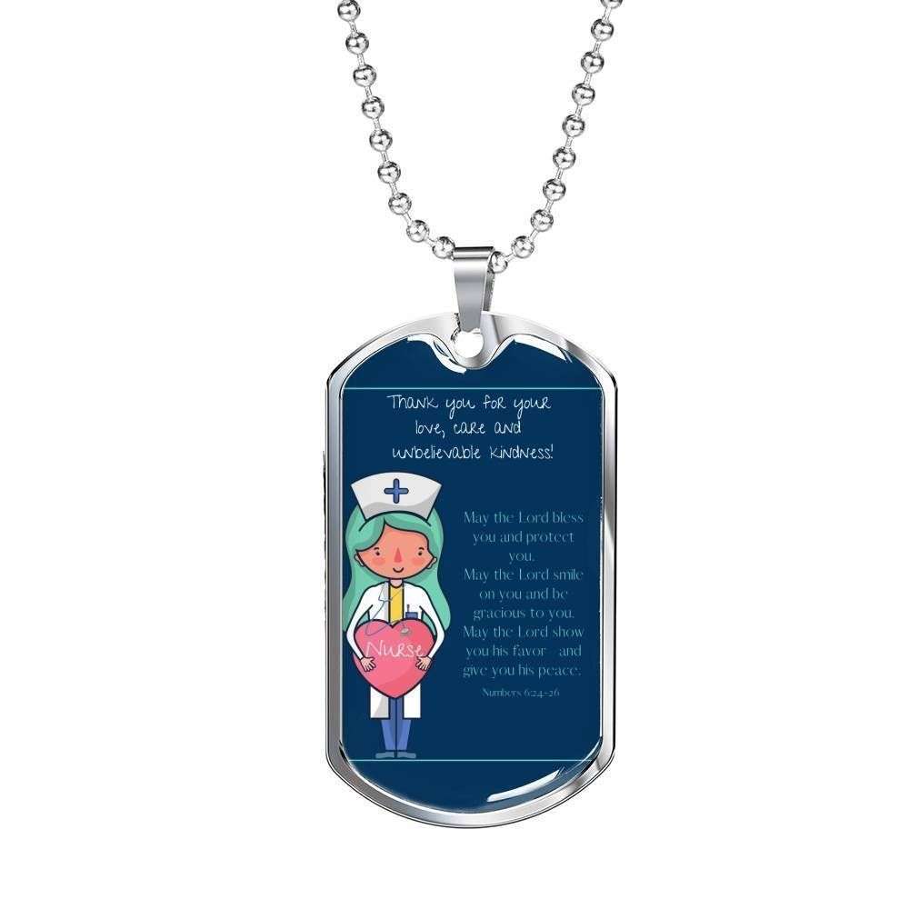 Lord Bless You And Protect You Dog Tag Military Chain Necklace With Military Ball Chain Rakva