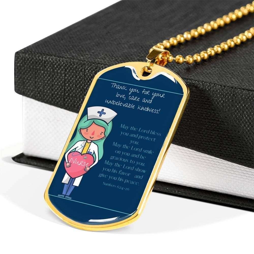 Lord Bless You And Protect You Dog Tag Military Chain Necklace With Military Ball Chain Rakva