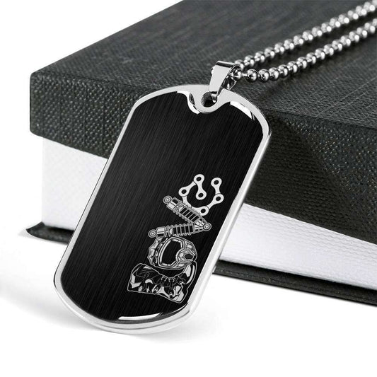 Love “ Moto “ Dog Tag Military Chain Necklace Custom Engraved Rakva