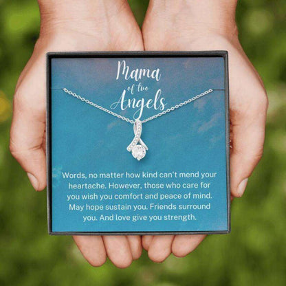 Mama Of Two Angels Necklace, Twin Miscarriage Gift, Loss Of Twins, Miscarriage Keepsake Necklace Rakva