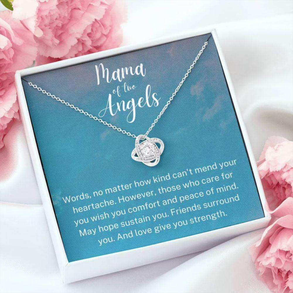 Mama Of Two Angels Necklace, Twin Miscarriage Gift, Loss Of Twins, Miscarriage Keepsake Rakva