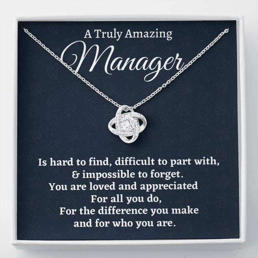 Manager Necklace, Manager Gift, Appreciation Gift For A Manager, Love Knot Necklace, Manager Gift Rakva