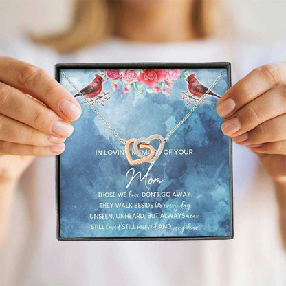 Memorial Necklace “ Gift For Loss Of Mom “ Interlocking Hearts, White, Fits Necklace With Gift Box Rakva