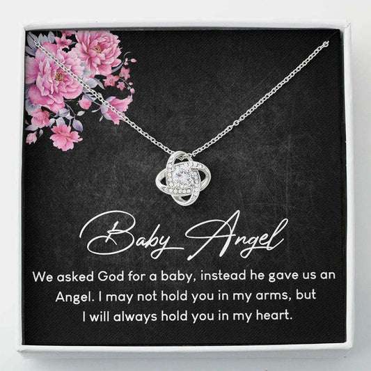 Memorial Necklace, Loss Of Baby Gift “ Baby Angel In Loving Memory “ Love Knots Rakva