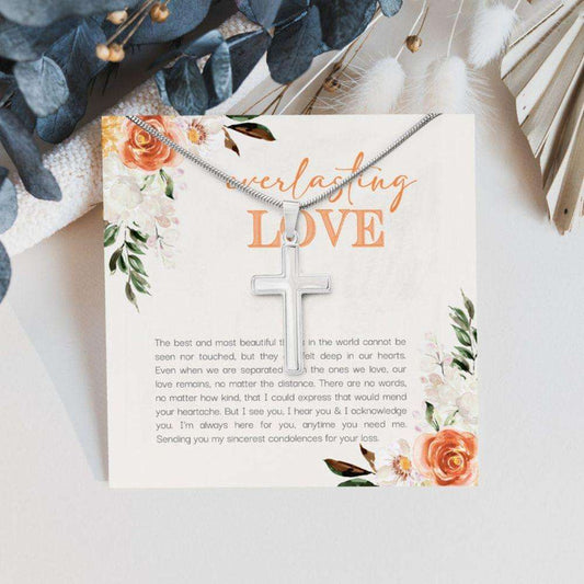 Memorials Necklace, Condolence Gift For Her, Bereavement Gift, Sorry For Your Loss Gift, Cross Necklace, Sympathy Gift, Miscarriage Gift Rakva