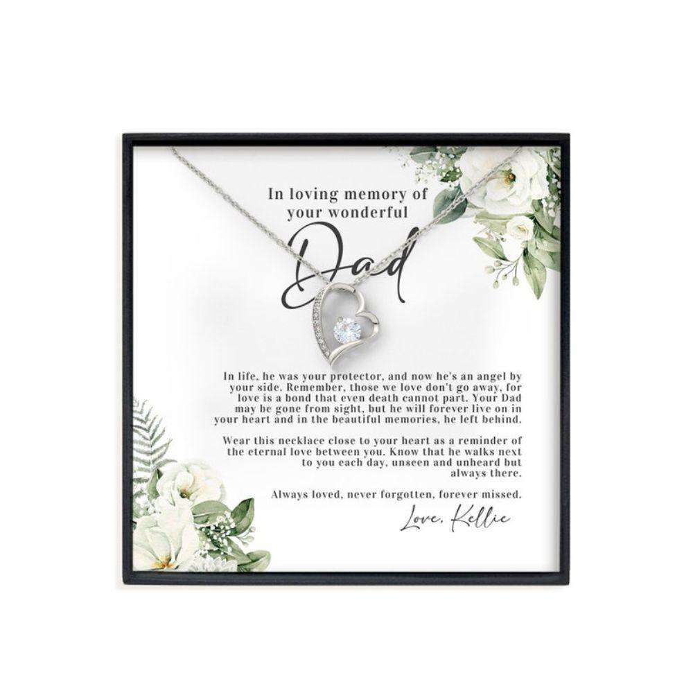 Memorials Necklace, Dad Memorial Necklace, Loss Of Father Sympathy Gift, Loss Of Dad Jewelry, Condolence Gift For Her Rakva