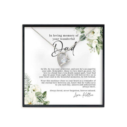 Memorials Necklace, Dad Memorial Necklace, Loss Of Father Sympathy Gift, Loss Of Dad Jewelry, Condolence Gift For Her Rakva