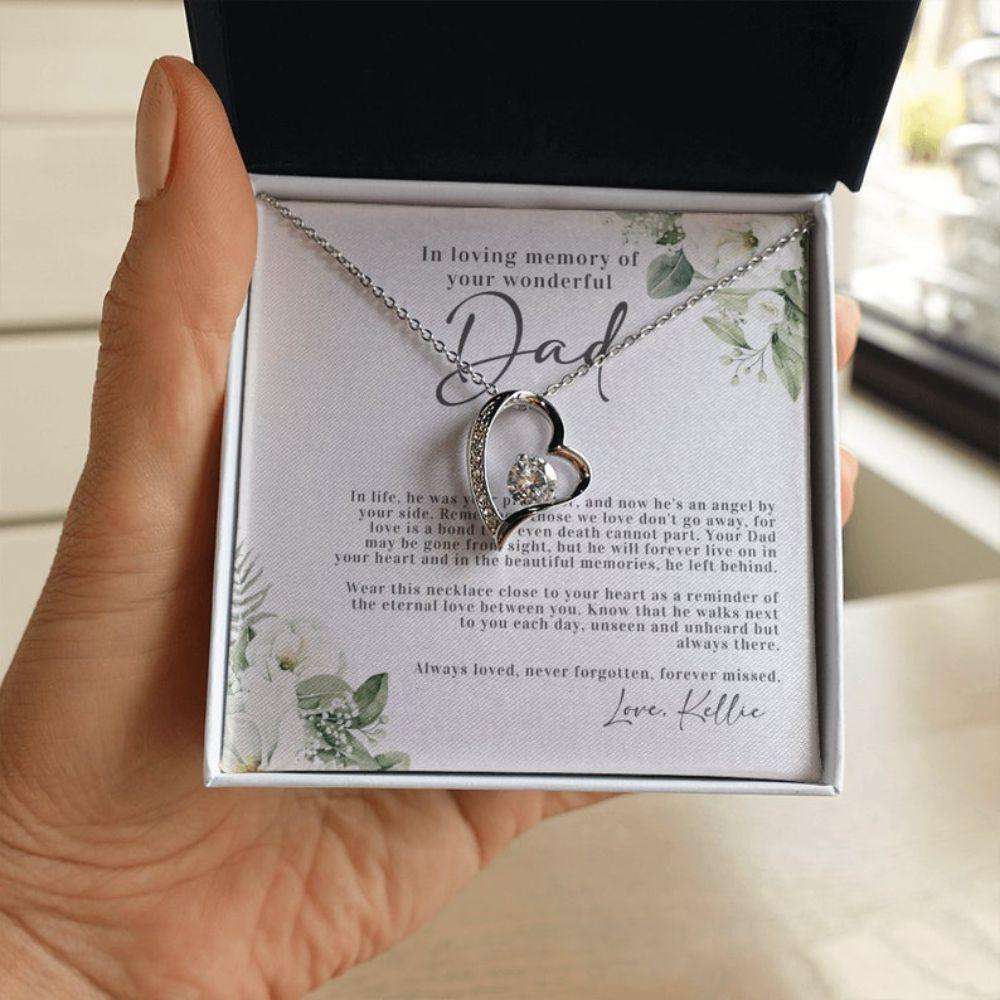 Memorials Necklace, Dad Memorial Necklace, Loss Of Father Sympathy Gift, Loss Of Dad Jewelry, Condolence Gift For Her Rakva