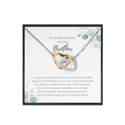 Memorials Necklace, Loss Of Brother Gift, Brother Memorial Condolence Gift, Sorry For Your Loss, Sibling Remembrance Necklace Rakva