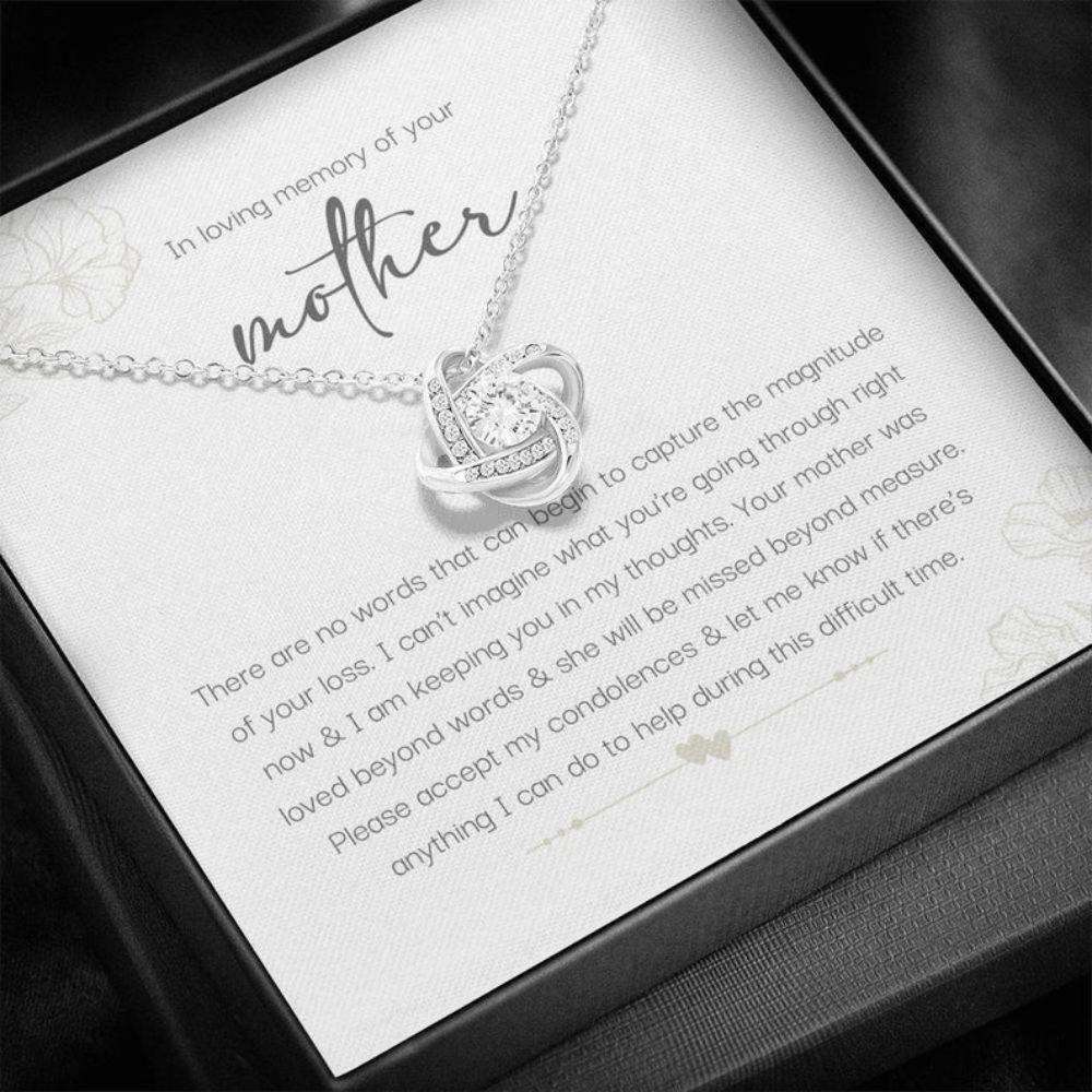 Memorials Necklace, Loss Of Mother Gift, Loss Of Mom Present, Mom Remembrance Necklace, Bereavement Keepsake, Love Knot Rakva