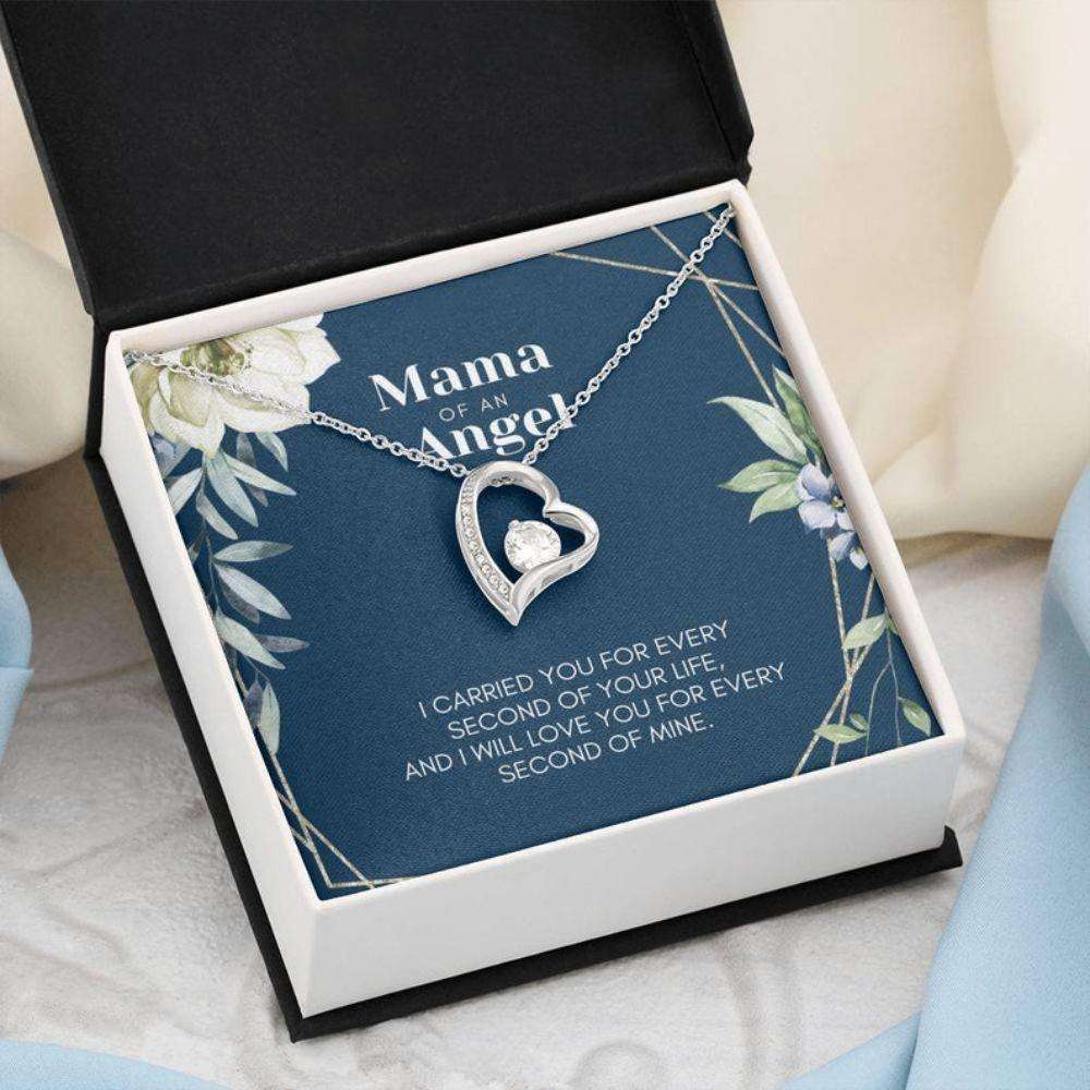 Memorials Necklace, Mama Of An Angel: Miscarriage Necklace Gift, Sorry For Your Loss, Angel Baby Bereavement Forever Love Necklace Rakva