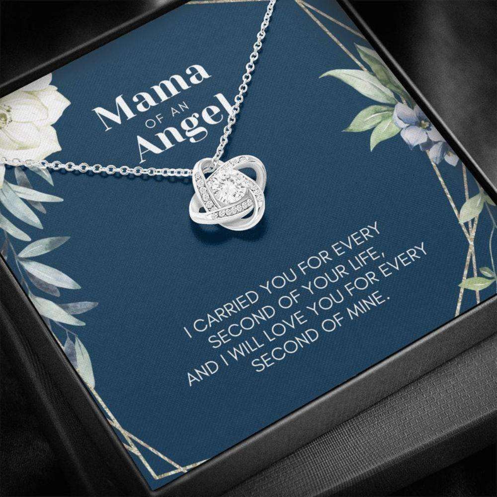 Memorials Necklace, Mama Of An Angel: Miscarriage Necklace Gift, Sorry For Your Loss, Angel Baby Bereavement Gift, Love Knot Rakva