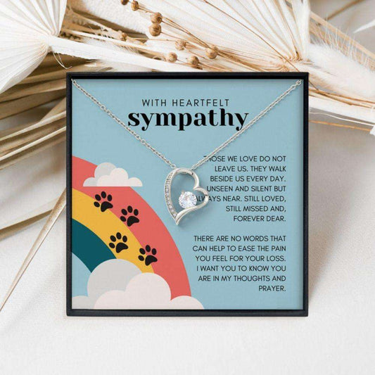 Memorials Necklace, Rainbow Bridge Memorial Jewelry Gift: Pet Sympathy Gift, Dog Loss Gift, Cat Loss Gift Necklace Rakva