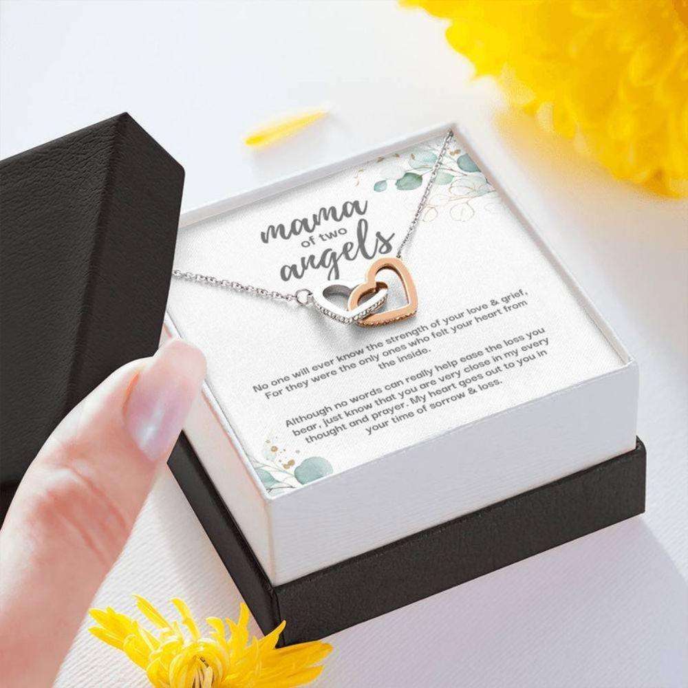 Memorials Necklace, Twins Miscarriage Gift Necklace, Loss Of Babies Gift, Twin Angel Baby Gift, Loss Of Pregnancy Rakva