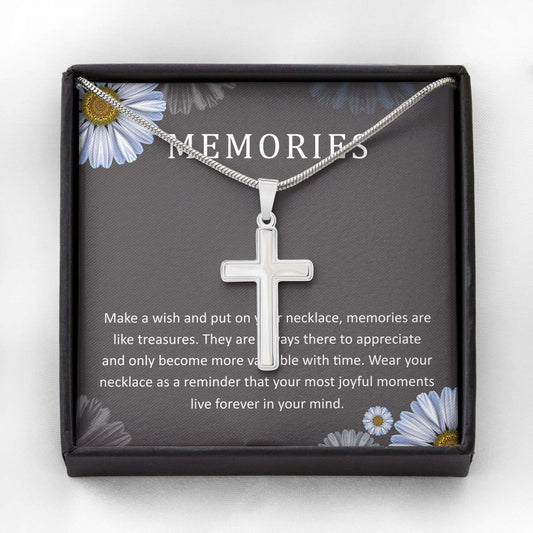 Memories Necklace, Artisan Crafted Cross Necklace “ Reminder Memories Are Treasures Necklace Rakva