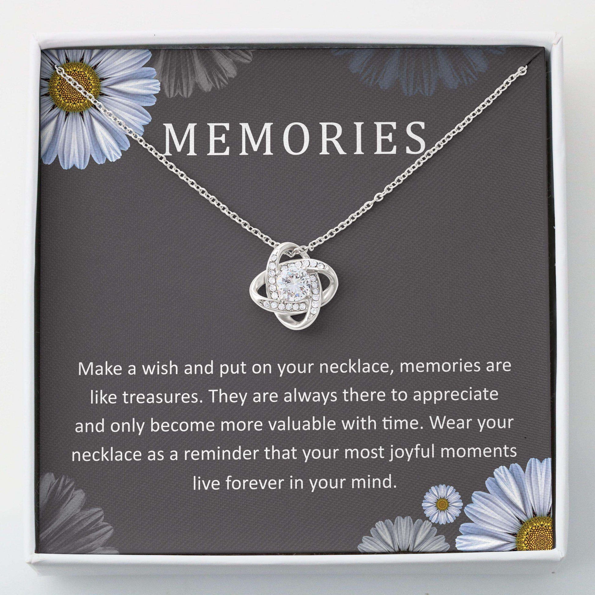 Memories Necklace, Love Knots Necklace “ Reminder Memories Are Treasures Necklace Rakva