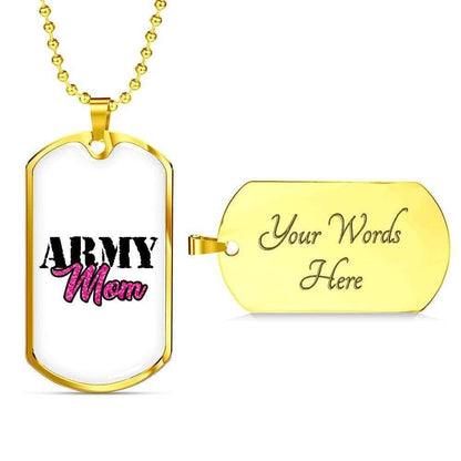 Mom Dog Tag, Custom Picture Army Mom Dog Tag Military Chain Necklace For Mom Dog Tag Military Gifts for Mother (Mom) Rakva