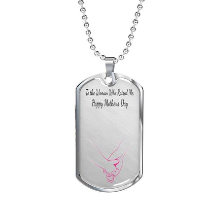 Mom Dog Tag Custom Picture, Dog Tag Necklace Mother’S Day For Mom Who Raised Me Gifts for Mother (Mom) Rakva