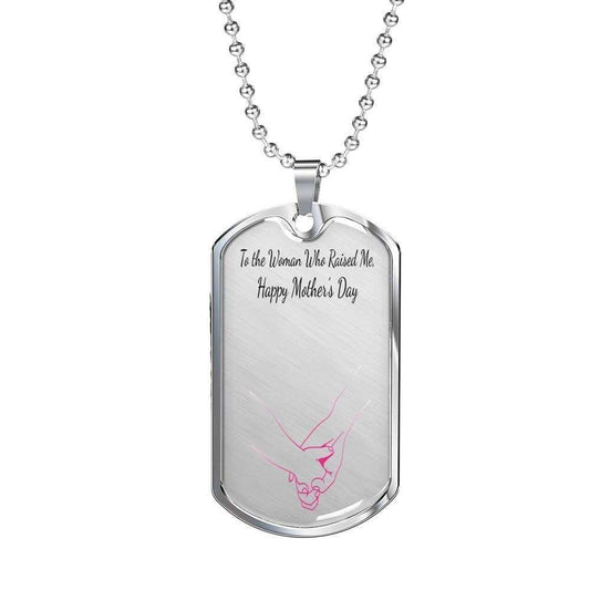 Mom Dog Tag Custom Picture, Dog Tag Necklace Mother’S Day For Mom Who Raised Me Gifts for Mother (Mom) Rakva