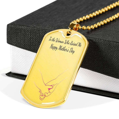 Mom Dog Tag Custom Picture, Dog Tag Necklace Mother’S Day For Mom Who Raised Me Gifts for Mother (Mom) Rakva