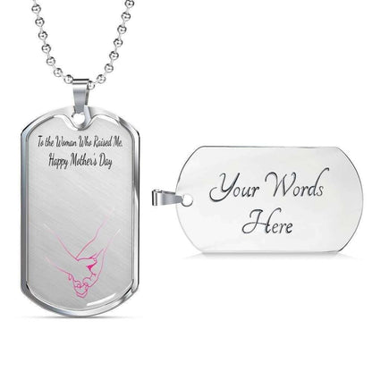 Mom Dog Tag Custom Picture, Dog Tag Necklace Mother’S Day For Mom Who Raised Me Gifts for Mother (Mom) Rakva