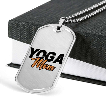 Mom Dog Tag Custom Picture Mother’S Day, Best Gift For Yoga Mom Dog Tag Custom Picture Necklace Gifts for Mother (Mom) Rakva