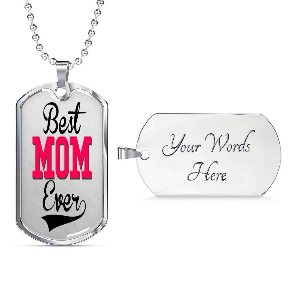 Mom Dog Tag Custom Picture Mother’S Day, Best Mom Ever Dog Tag Necklace Gift For Women Gifts for Mother (Mom) Rakva