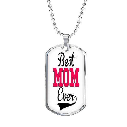 Mom Dog Tag Custom Picture Mother’S Day, Best Mom Ever Simple Dog Tag Necklace For Mom Gifts for Mother (Mom) Rakva