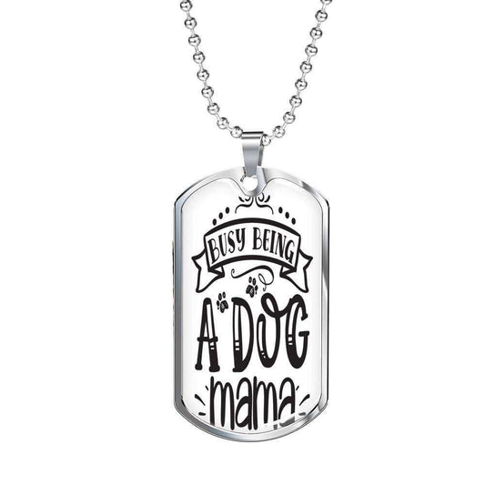 Mom Dog Tag Custom Picture Mother’S Day, Busy Being A Dog Mama Dog Tag Necklace For Mom Gifts for Mother (Mom) Rakva