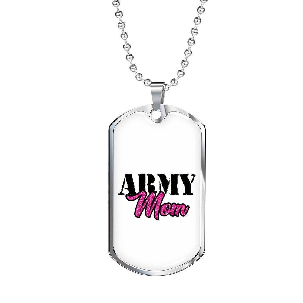 Mom Dog Tag Custom Picture, Mother’S Day Dog Tag For Army Mom Dog Tag Custom Picture, Necklace Silver Pendant Necklace Gifts for Mother (Mom) Rakva
