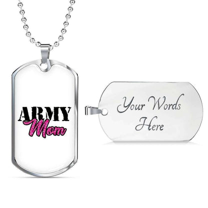 Mom Dog Tag Custom Picture, Mother’S Day Dog Tag For Army Mom Dog Tag Custom Picture, Necklace Silver Pendant Necklace Gifts for Mother (Mom) Rakva