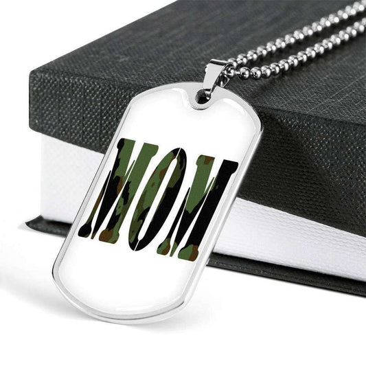 Mom Dog Tag Custom Picture Mother’S Day Gift, Military Moms Dog Tag Military Chain Necklace For Army Mom Gifts for Mother (Mom) Rakva